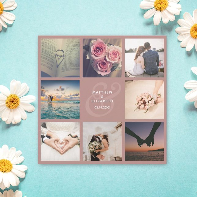Reserva La Fecha Moderno Boda de Collage de fotos Rústico Elegante (Subido por el creador)