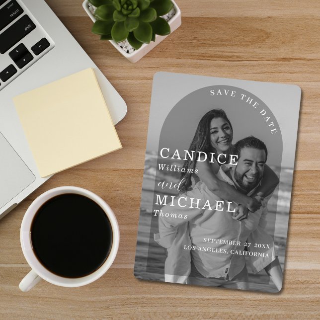 Reserva La Fecha Moderno Boda De Fotografía Elegante En Arco Blanco (Subido por el creador)