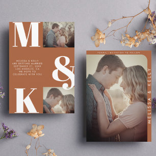 Reserva La Fecha Moderno Boda de fotografía Minimalista audaz Monog