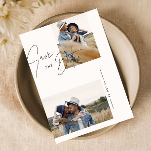 Reserva La Fecha Moderno Boda de fotografía rusa en blanco y negro