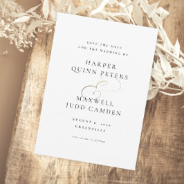 Reserva La Fecha Moderno Boda elegante en blanco y negro