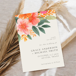 Reserva La Fecha Moderno Boda floral brillante