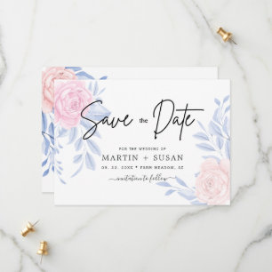 Reserva La Fecha Moderno Boda Minimalista rosa rosa rosa azul rosa