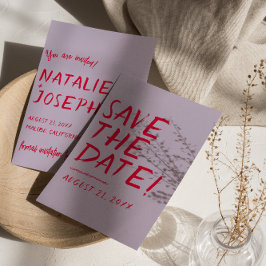 Reserva La Fecha Moderno Boda Retro Brillante Funky Audaz Escrito A