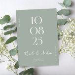 Reserva La Fecha Moderno Boda verde de Moda simple y sabia<br><div class="desc">Bodas modernas ahorran la fecha con un elegante diseño de moda y estilo minimalista.</div>