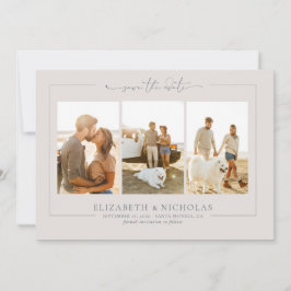 Reserva La Fecha Moderno Boho Ocean Glass | 3 Foto Guardar la fecha