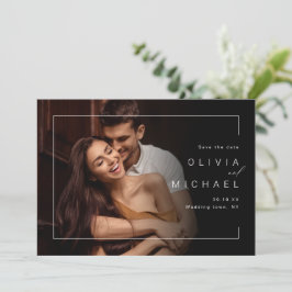 Reserva La Fecha Moderno chic minimalista foto boda guardar la fech