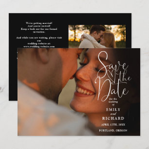 Reserva La Fecha Moderno Código QR para Bodas de fotografía en blan