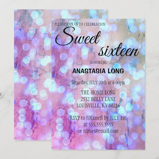 Reserva La Fecha Moderno, Elegante Azul Púrpura Brillante Ahorra La (Anverso / Reverso)