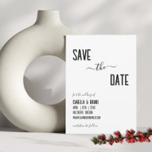Moderno, elegante texto personalizado de boda negr