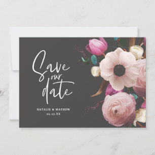 Reserva La Fecha Moderno floral fotográfico de boda guardar la fech