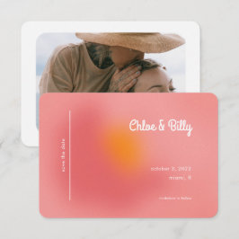 Reserva La Fecha Moderno gradiente retro Naranja rosa foto