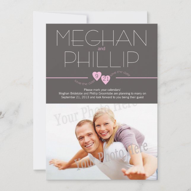 Reserva La Fecha Moderno Guardar la fecha con foto (Anverso)