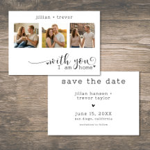 Moderno Minimalista 3 Fotos Script Collage Boda