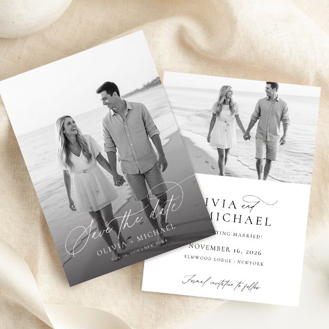 Reserva La Fecha Moderno Minimalista Foto Boda Boho (Subido por el creador)
