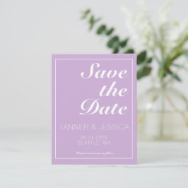 Reserva La Fecha Moderno Minimalista suave morado y blanco