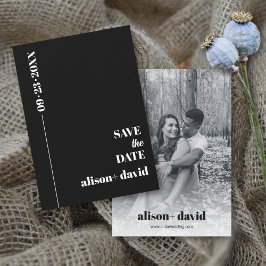 Reserva La Fecha Moderno negro, tipografía de moda boda minimalista