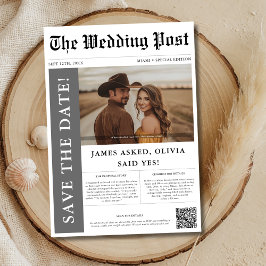 Reserva La Fecha Moderno periódico ruso de Boda de fotografía Códig