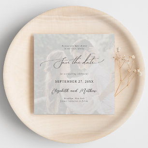 Reserva La Fecha Moderno Simple Script 2 Foto Boda