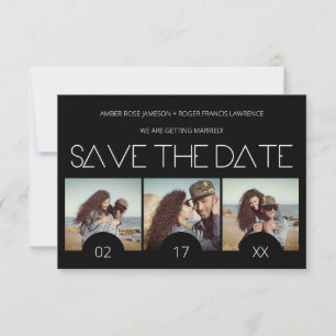 Reserva La Fecha Moderno Sript Elegante Romántico Tres Fotos Compro