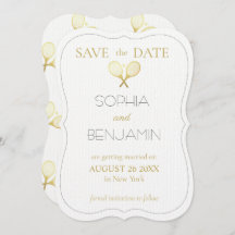 Moderno Tema Sencillo Y Minimalista De Tenis Boda