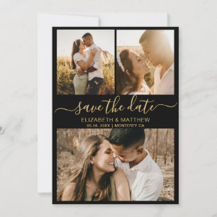 Reserva La Fecha Moderno y elegante Boda de Collage de fotos de gui