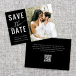 Reserva La Fecha Moderno y elegante Boda de fotografía con código Q<br><div class="desc">La moderna y elegante boda de fotos con código QR minimalista en negro, ahorrando la invitación a la fecha, es una tarjeta de invitación única y contemporánea que combina la tecnología moderna con el diseño clásico. La invitación tiene un elegante fondo negro, lo que le da un toque elegante y...</div>