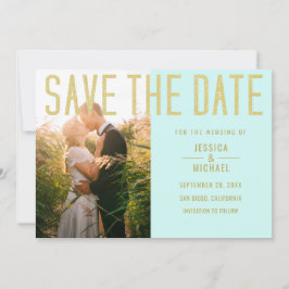 Reserva La Fecha Moderno y elegante Boda de fotografía de Mint Turq