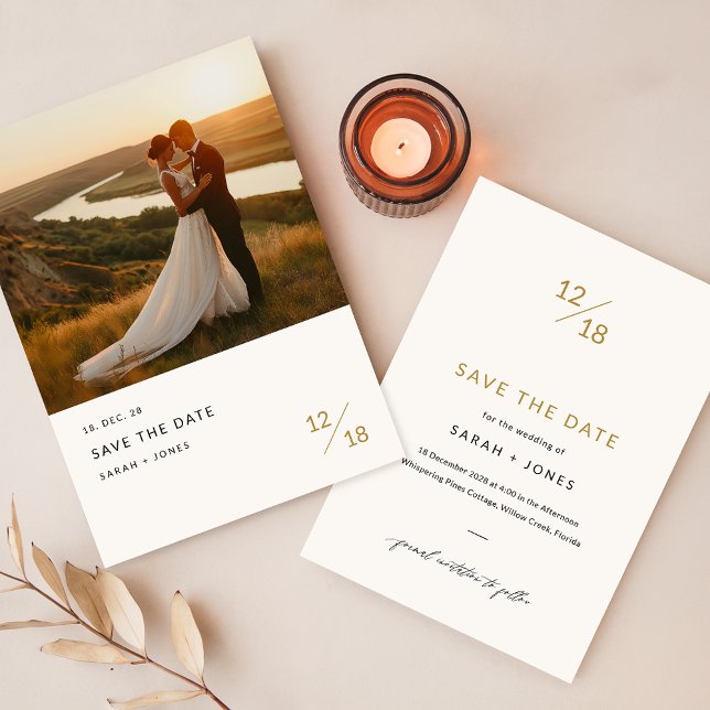 Reserva La Fecha Moderno y elegante Boda de fotografía de Moda (Subido por el creador)