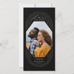 Reserva La Fecha Moderno Y Elegante Boho Gold Black Guardar La Foto