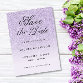 Reserva La Fecha Moderno y elegante morado Salven la cita Quinceane