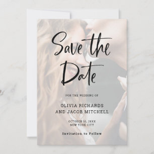 Reserva La Fecha Moderno y elegante   Personalizado Boda fotográfic