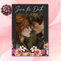 Moderno y elegante verano pradera floral Boda negr