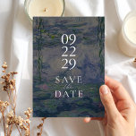 Reserva La Fecha Monet Water Lilies Wedding Salva La Fecha<br><div class="desc">Elegante boda moderna,  salvo la tarjeta de fecha en la que aparece la pintura de Claude Monet Water Lilies</div>