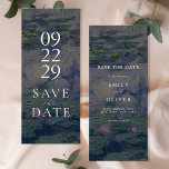 Reserva La Fecha Monet Water Lilies Wedding Salva La Fecha<br><div class="desc">Elegante boda moderna,  salvo la tarjeta de fecha en la que aparece la pintura de Claude Monet Water Lilies</div>