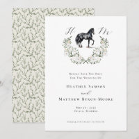 Monograma Acuarela Ecuestre Elegante Boda