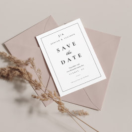 Reserva La Fecha Monograma clásico negro y blanco