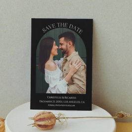 Reserva La Fecha Monograma de Boda negro moderno Guardar la fecha