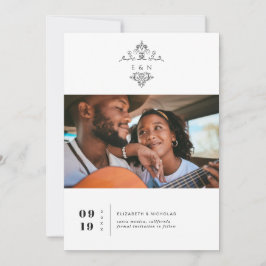 Reserva La Fecha Monograma de cosecha | Foto Guardar la fecha