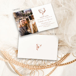 Reserva La Fecha Monograma formal de Escudo floral rústico Guardar 