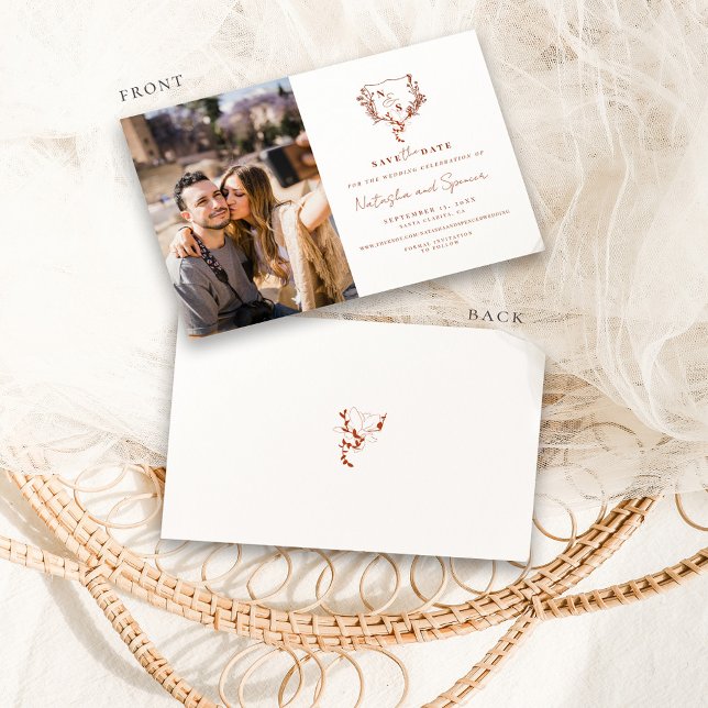 Reserva La Fecha Monograma formal de Escudo floral rústico Guardar  (Subido por el creador)