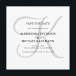 Reserva La Fecha Monograma gris clásico Guardar fecha<br><div class="desc">Estas elegantes bodas ahorran la fecha en que las invitaciones muestran su monograma en un texto grande y elegante en gris suave sobre un fondo blanco. Un estilo sencillo y elegante para su boda moderno.</div>