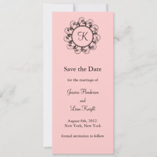 Reserva La Fecha Monograma Guardar la fecha (rosa)