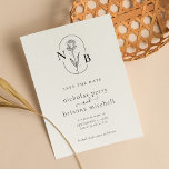 Reserva La Fecha Monograma minimalista de Boda ruso moderno<br><div class="desc">Minimalista presupuesto del Monograma Rústico Moderno Boda de Rústica Ahorra la Fecha.</div>