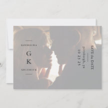 Monograma negro simple Boda fotográfico uno