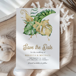 Reserva La Fecha Monstera Tropical Palm Photo Boda
