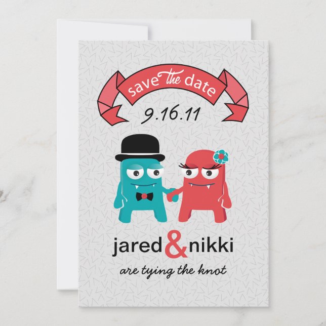 Reserva La Fecha Monstruos enamorados salvan la fecha (Anverso)