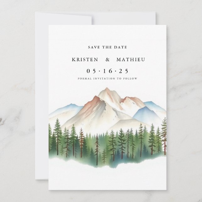 Reserva La Fecha Montaña digital Boho (Anverso)