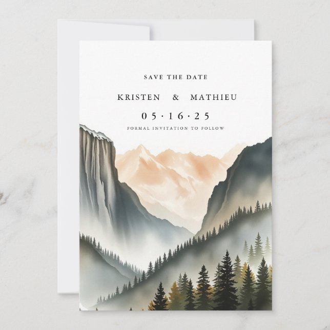 Reserva La Fecha Montaña digital romántica (Anverso)