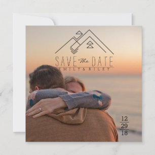 Reserva La Fecha Montaña geométrica   Bohemian Save The Date